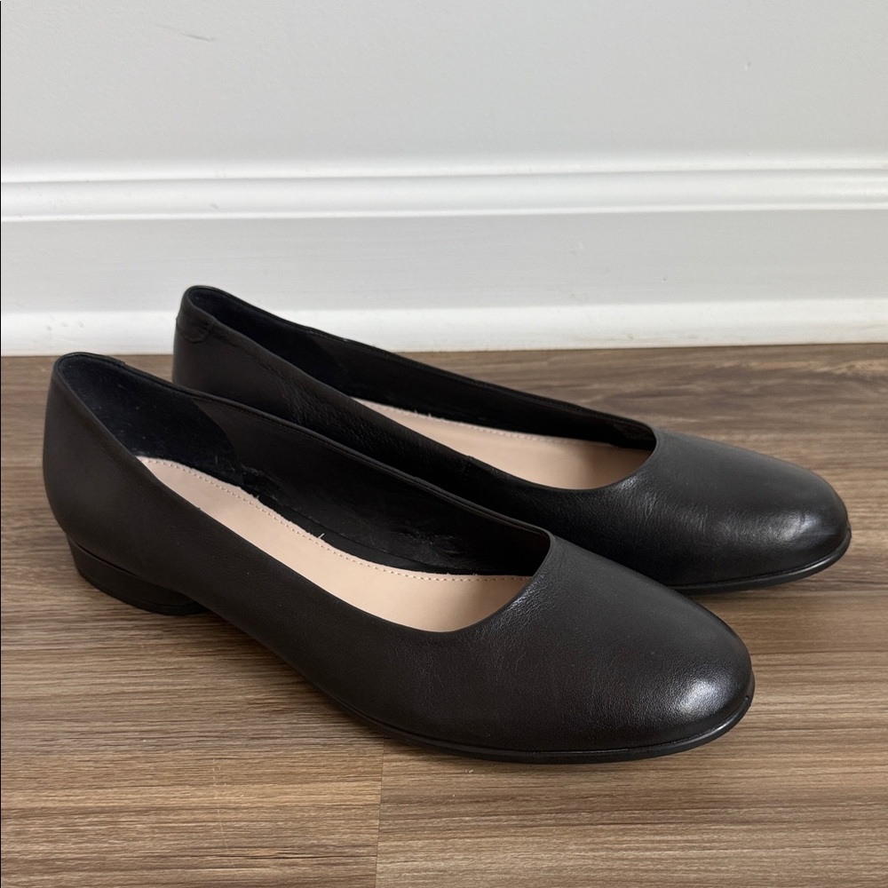 ECCO Annie Women's Black Leather Flats Shoes US 10 / EUR 41